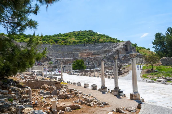 Anfiteatro, Éfeso ciudad antigua, Selcuk, Turquía — Foto de Stock