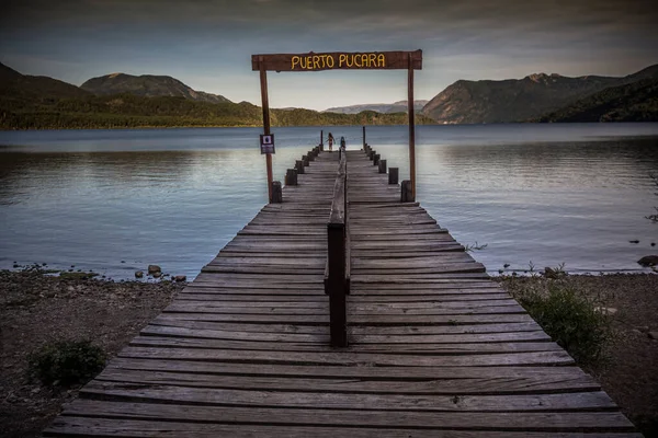 Petit Vieux Quai Coucher Soleil Dans Lac Nonthue Près San — Photo