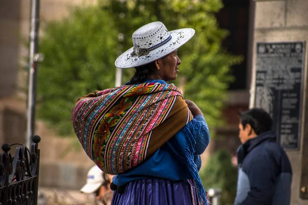 Mulher Nativa Típica Souht American Puna Sul Bolívia — Fotografia de Stock