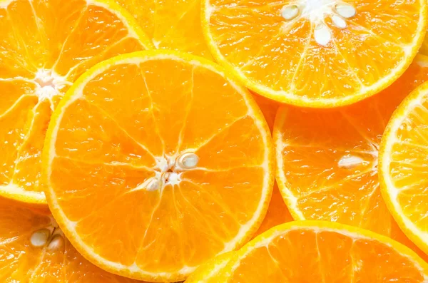 Uzavřeno Čerstvé Šťavnaté Plátky Oranžové Ovoce Pozadí — Stock fotografie