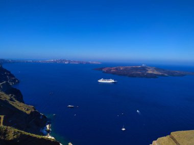 Yunanistan 'daki Santorini Adası manzarası