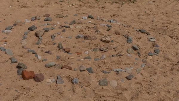 Kreis Aus Steinen Und Robuken Strand — Stockfoto