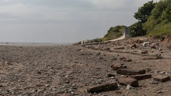 Дивлячись Вниз Пляжу Низькому Рівні — стокове фото