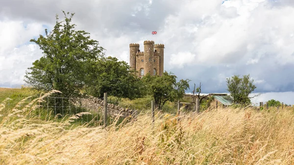 Castello Lontananza Erba Nella Parte Anteriore — Foto Stock