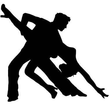 Çift dans. arka plan. siluet