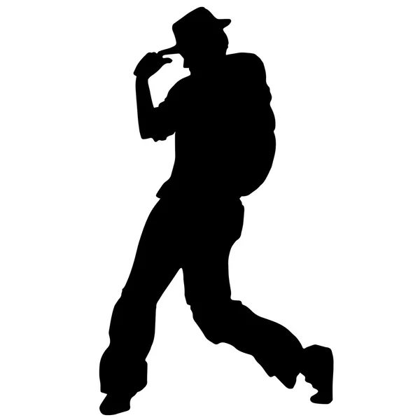 Danse de rue. fond. silhouette — Image vectorielle