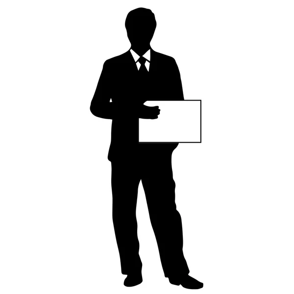 Hochwertige origiinale Illustration eines Mannes im Anzug mit Plac — Stockvektor
