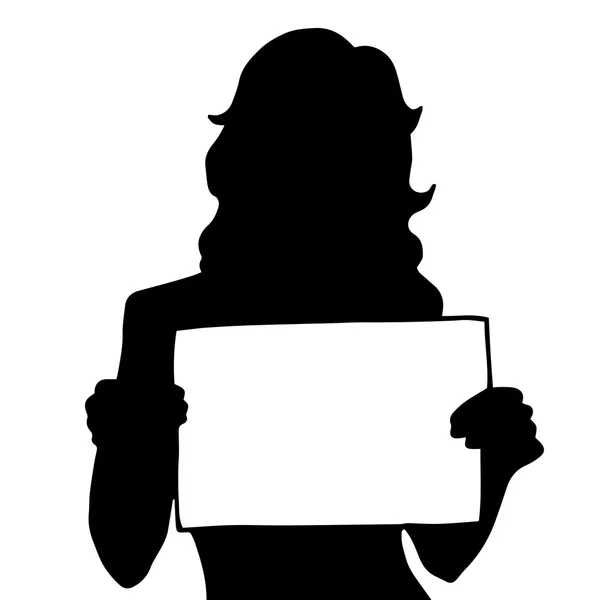 Ilustración original de alta calidad de una mujer con un cartel — Vector de stock