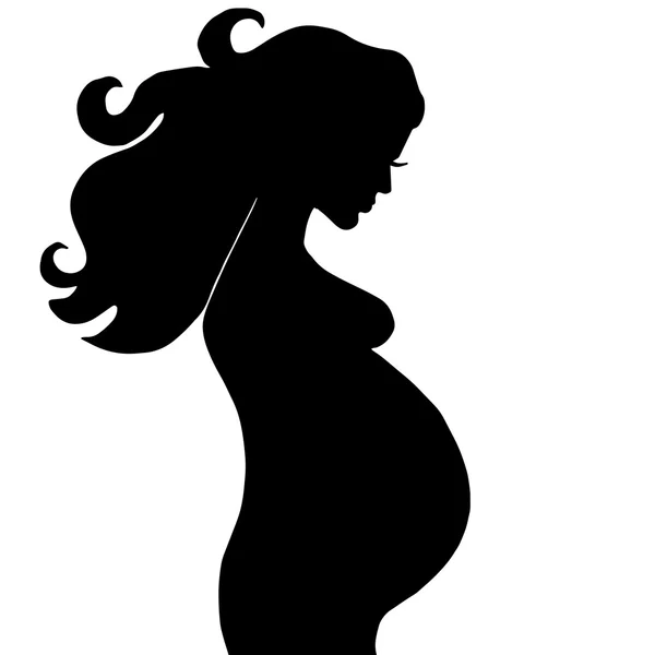 Vysoce kvalitní originální těhotná žena obrys — Stockový vektor