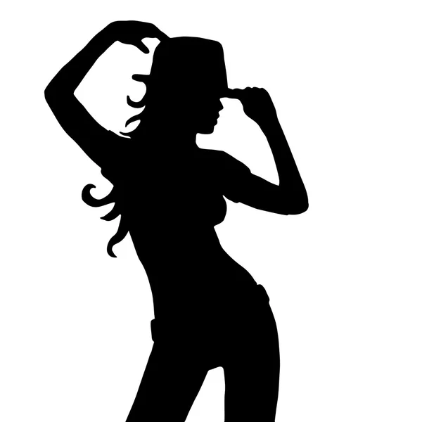 La chica del sombrero — Vector de stock