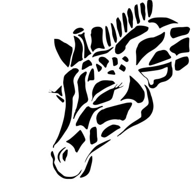 Boyama, beyaz zemin üzerine solated için sevimli zürafa dövme