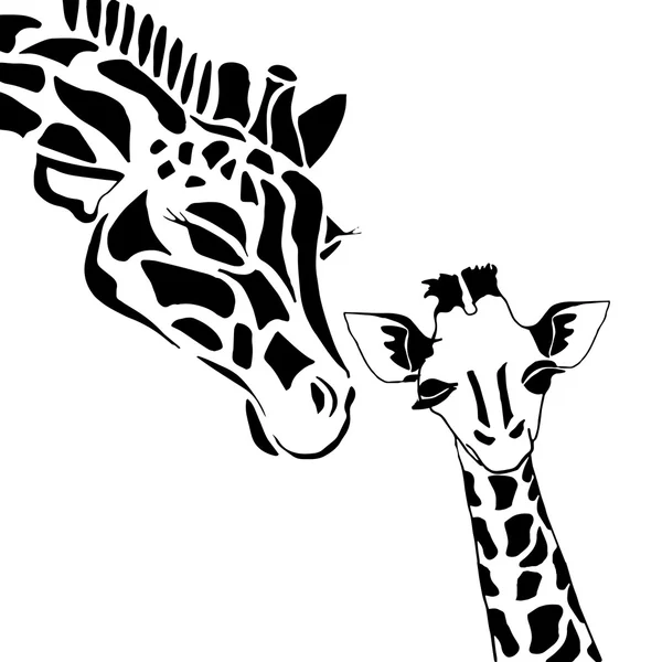 可爱的长颈鹿家庭 — 图库矢量图片