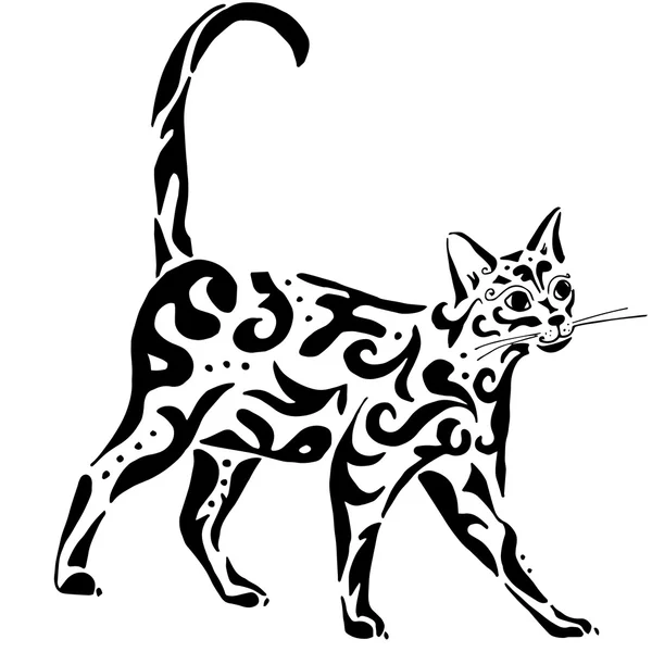 Zarif Mısır kedi — Stok Vektör