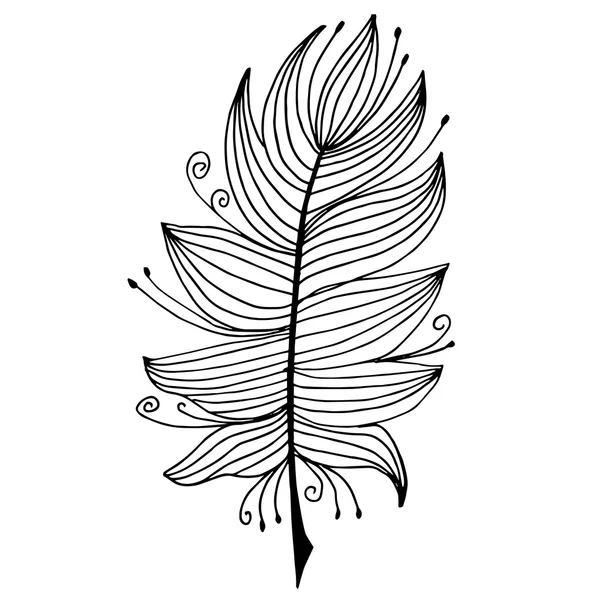 Pluma original de muy alta calidad con patrón para colorear — Vector de stock