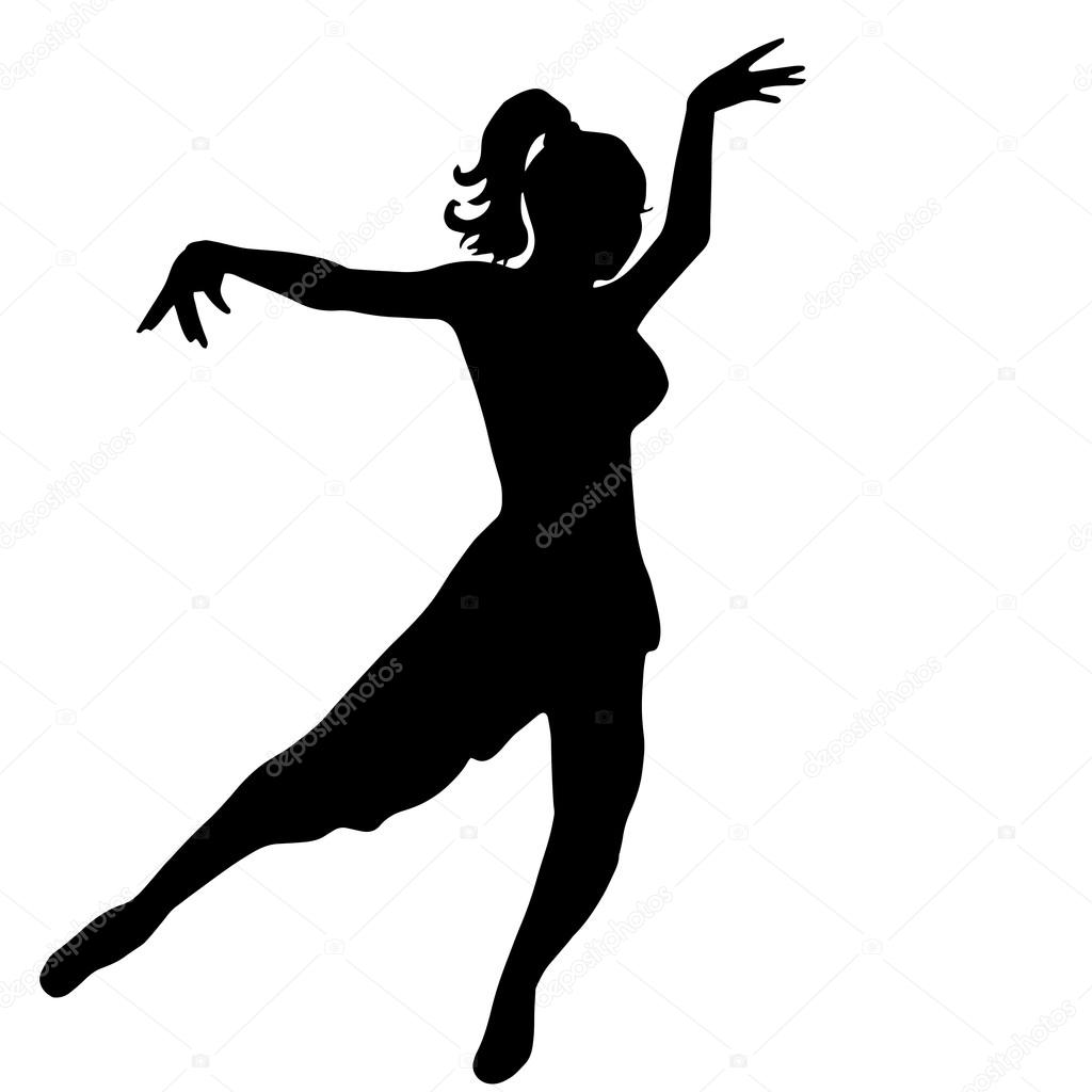 Woman dancing latino or salsa dance isolated on white background