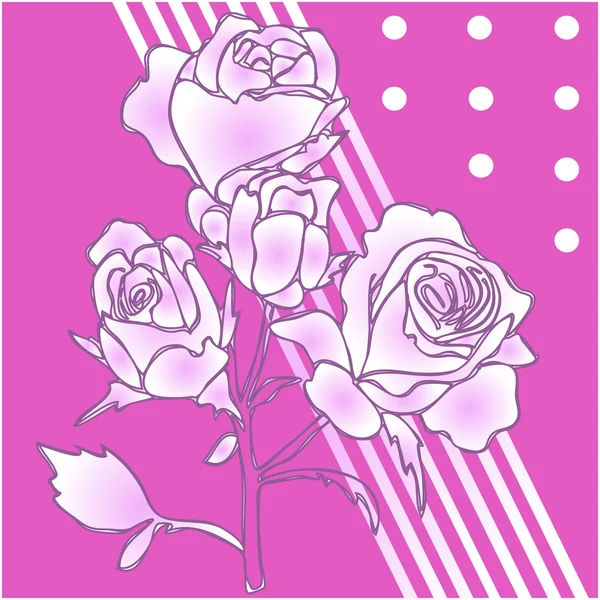 Προστιθέµενη quallity τριαντάφυλλο απομονώνονται σε ροζ φόντο — Διανυσματικό Αρχείο
