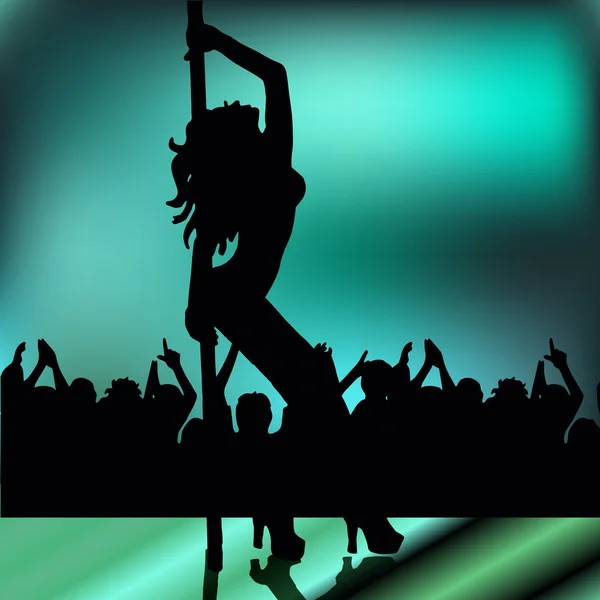 Striptease menina de alta qualidade no clube; poledance; go-go dance — Vetor de Stock