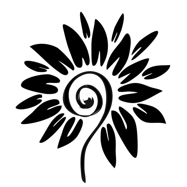 Modello di fiore di qualità Hiqh per colorare tatuaggio o illustrazione — Vettoriale Stock