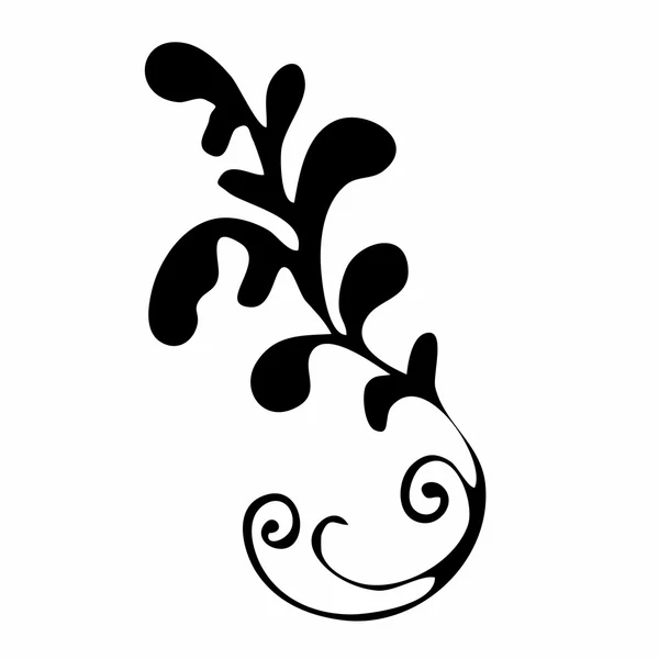 Patrón floral con remolinos aislados sobre fondo blanco — Vector de stock