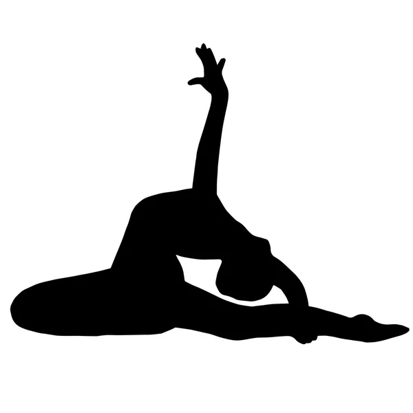 Hochwertige original Mädchengymnastik beim Stretchen. Turnen. — Stockvektor