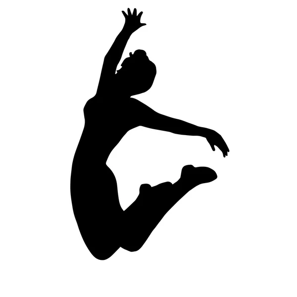 High quality original girl gymnastic doing jump. Gymnastics. Gir — Stock Vector