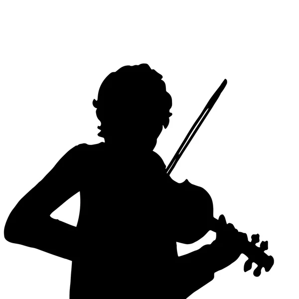 바이올린으로 소년의 매우 높은 품질의 원래 그림 — 스톡 벡터