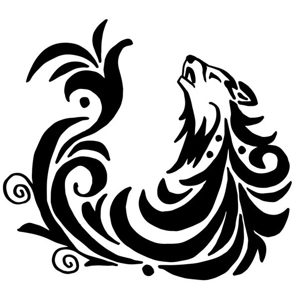Vysoce kvalitní originální vlk tetování ilustrace izolované na bílém — Stockový vektor