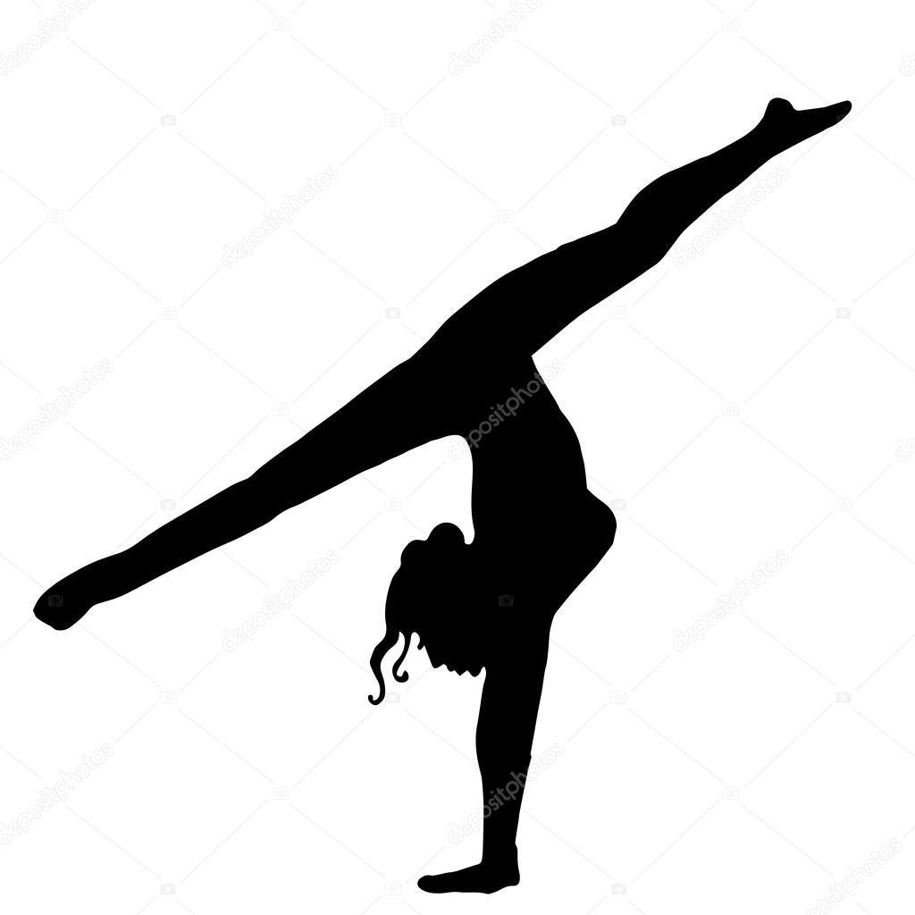 High quality original girl gymnastic doing splits. Gymnastics. G