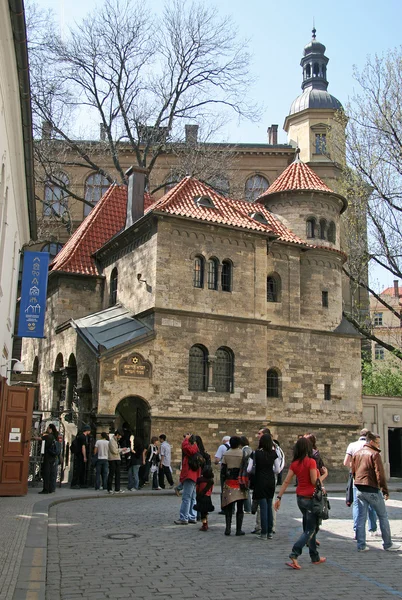 Praag, Tsjechische Republiek-25 april 2010: voormalige ceremoniële zaal van Klausen synagoge in Joodse wijk van Praag Stockfoto