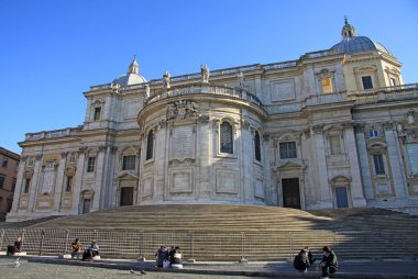 Rome, İtalya - 21 Aralık 2012: Basilica di Santa Maria Maggiore, Cappella Paolina, piazza Roma, İtalya Esquilino yönünü görünümünden