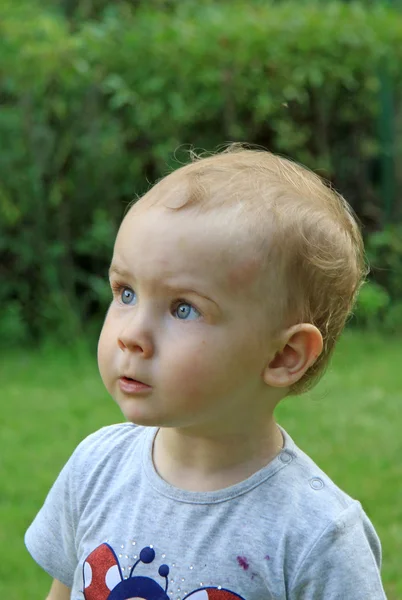 Meisje van de baby op zoek verrast Stockfoto