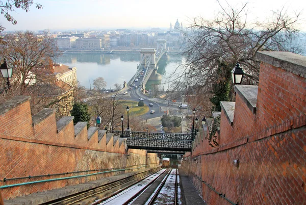 Kolejka linowa Buda, Budapeszt, Węgry — Zdjęcie stockowe