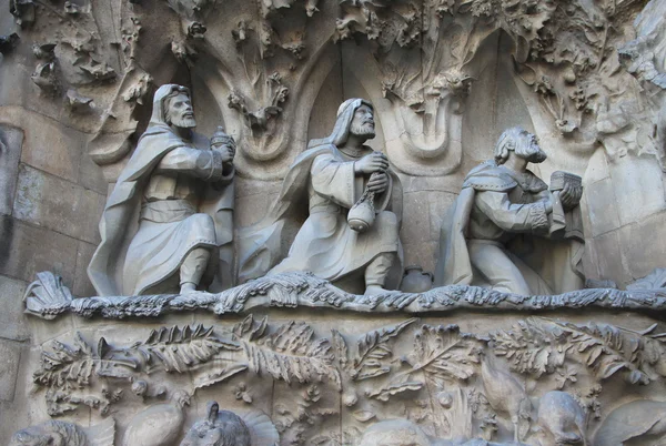 Nativity facade of Sagrada Familia Temple, Barcelona,Catalonia, Spain — Stock Photo, Image