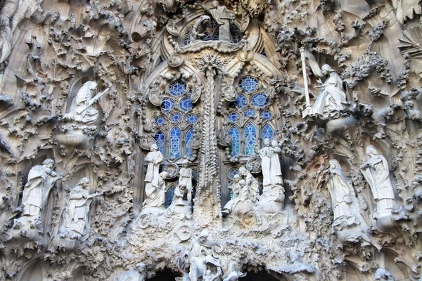 Nativity facade of Sagrada Familia Temple, Barcelona,Catalonia, Spain — Stock Photo, Image