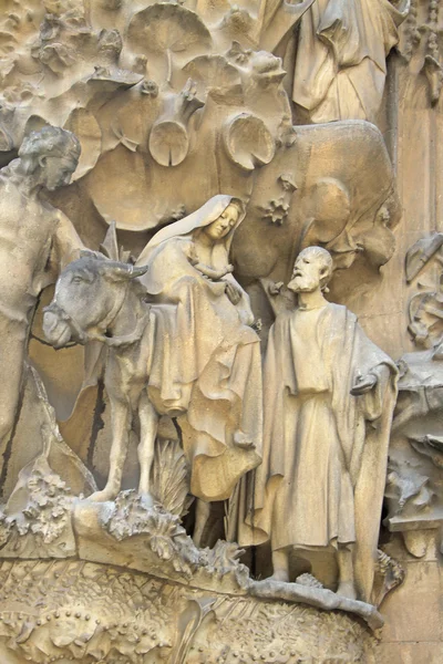 Nativity facade of Sagrada Familia Temple, Barcelona,Catalonia, Spain — Stock Photo, Image