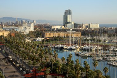 Görünümünü Port Vell Barcelona, İspanya