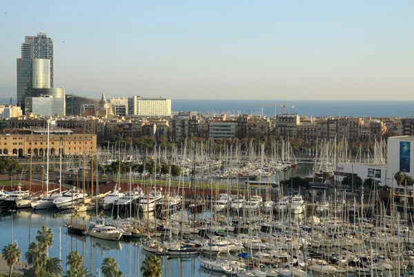 Görünümünü Port Vell Barcelona, İspanya — Stok fotoğraf