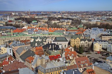 Aziz peter Kilisesi, riga, Letonya riga Merkezi'nden havadan görünümü