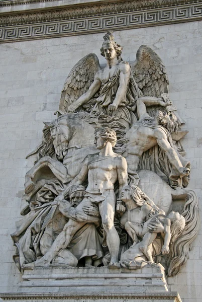 Architectonische details van de Arc de Triomphe de l'Etoile, Paris, Frankrijk — Stockfoto