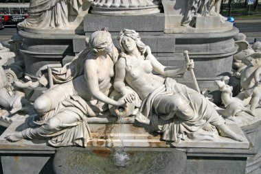 VIENNA, AUSTRIA - APRIL 22, 2010: Statues near Austrian Parliament Building, Vienna, Austria