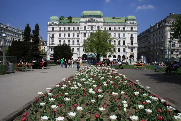 VIENNA, ÁUSTRIA - 25 de abril de 2013: Edifícios de uma famosa Wiener Ringstrasse — Fotografia de Stock