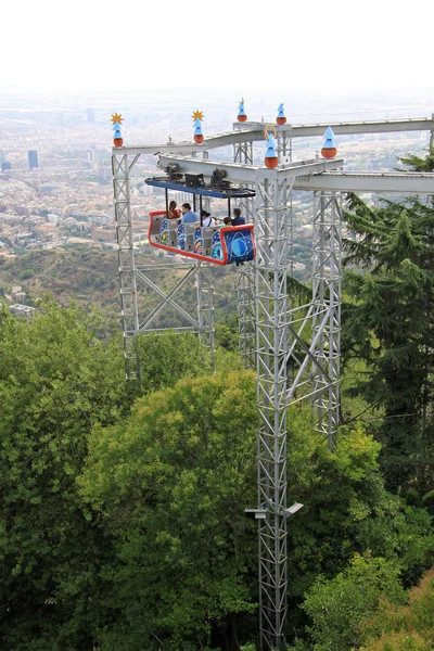 BARCELONA, CATALONIA, SPAIN - AUGUST 29, 2012: Attraction in the Tibidabo Amusement Park, Barcelona, Catalonia, Spain — стоковое фото