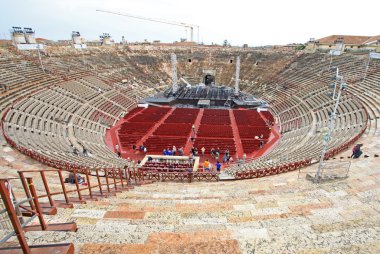 Verona, İtalya - 03 Eylül 2012: Arena di Verona içinde