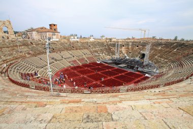 Verona, İtalya - 03 Eylül 2012: Arena di Verona içinde