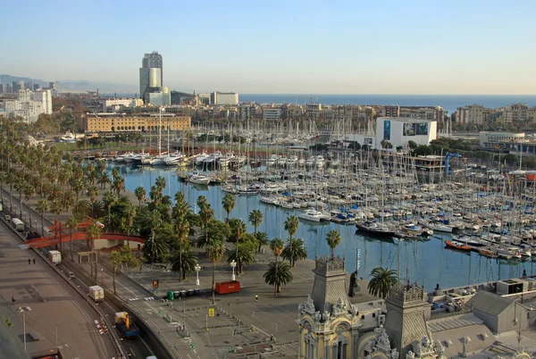 BARCELONA, CATALONIA, SPAIN - DECEMBER 12, 2011: View of Port Vell  in Barcelona, Spain — Stok fotoğraf