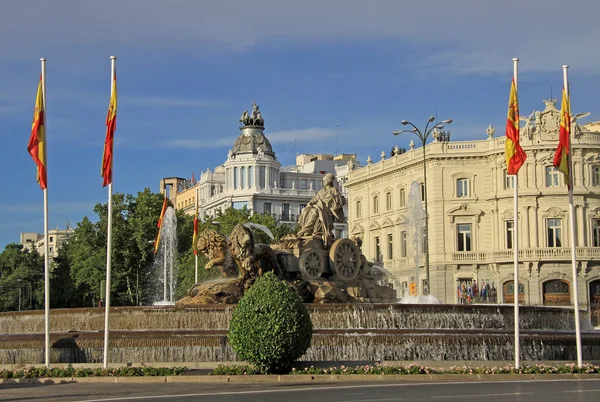 МАДРИД, ИСПАНИЯ - 25 августа 2012 года: фонтан Cibeles в Мадриде, Испания — стоковое фото