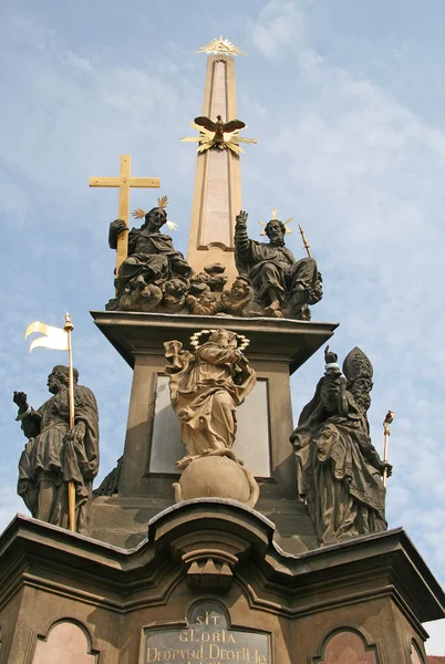 PRAGUE, CZECH REPUBLIC - APRIL 16, 2010: Holy Trinity Column (Plague Column) at Lesser Town Square (Mala Strana). Prague, Czech Republic — Stock Photo, Image