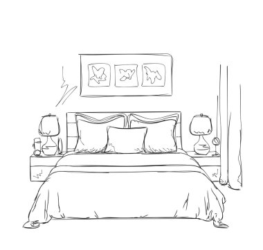 Yatak odası modern iç kroki