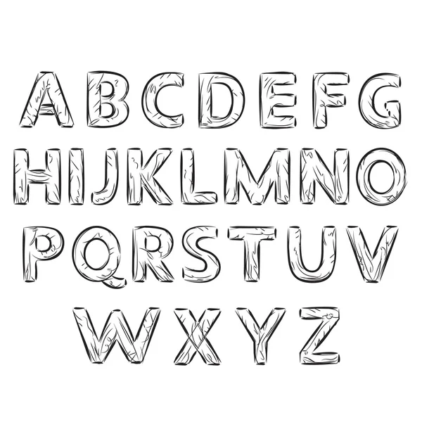 Alfabeto dibujado a mano. Letra de la línea — Vector de stock