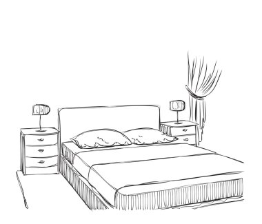 Yatak odası modern iç kroki